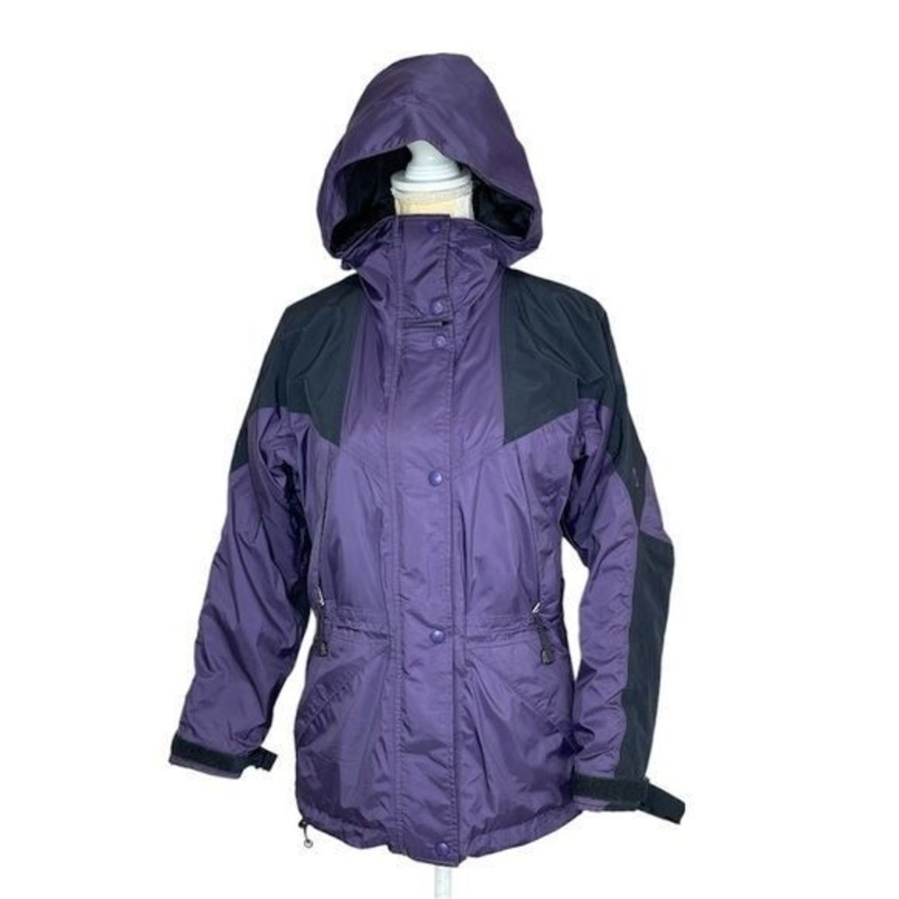 Vintage EMS Eastern Mountain Sports hooded Rain jacket Sz Small purple Women